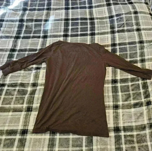 Gap, Women's size medium, brown, half sleeve, scoop neck, blouse - Picture 7 of 9